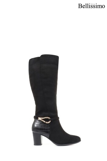 Bellissimo Ladies Black Knee High Boots (T75579) | £65