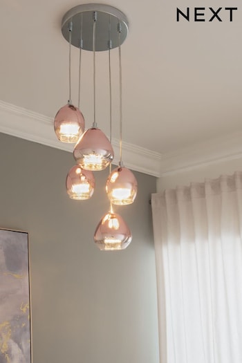 Rose Gold Bella 5 Light Cluster Ceiling Light (T75837) | £99