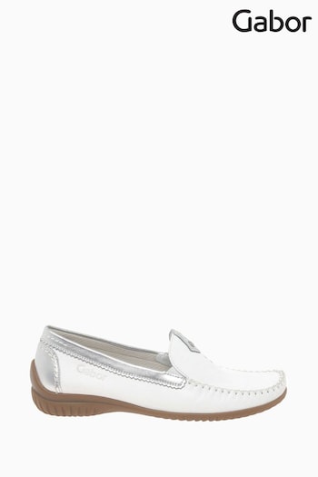 Gabor California White Leather Moccassins (T75939) | £80