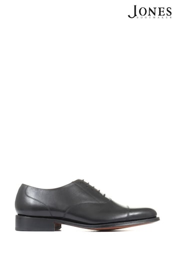 Jones Bootmaker Mens Black Barnet Goodyear Welted Leather Oxford Shoes (T76120) | £160