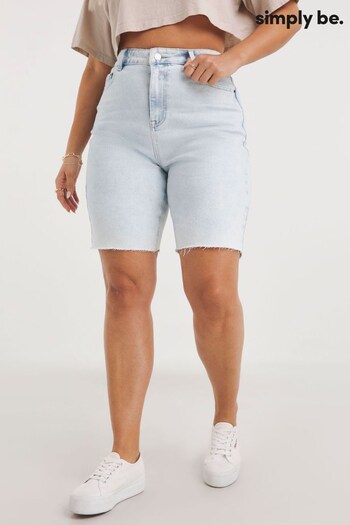 Simply Be Blue Bermuda Cal Shorts (T76306) | £28