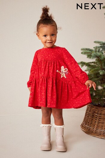 Red Mouse Applique Tiered Dress (3mths-7yrs) (T76363) | £12 - £14