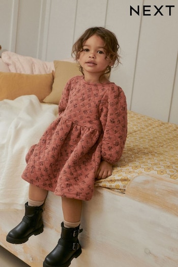 Rust Brown Quilted Sweat Dress (3mths-7yrs) (T76436) | £14 - £16