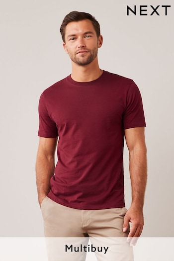 Burgundy Red Slim Essential Crew Neck T-Shirt (T76446) | £8
