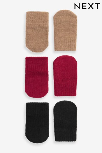 Black/Red/Camel Brown 3 Pack Magic Mitts (3mths-6yrs) (T76577) | £5 - £6