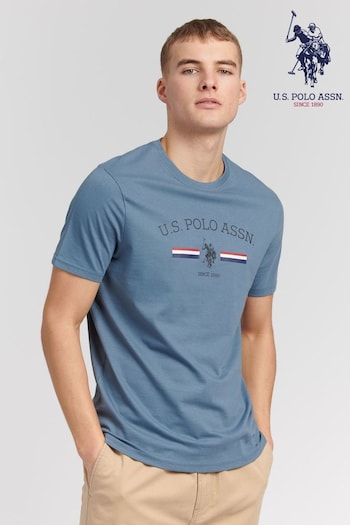 U.S. White Polo Assn. Stripe Rider T-Shirt (T76590) | £28