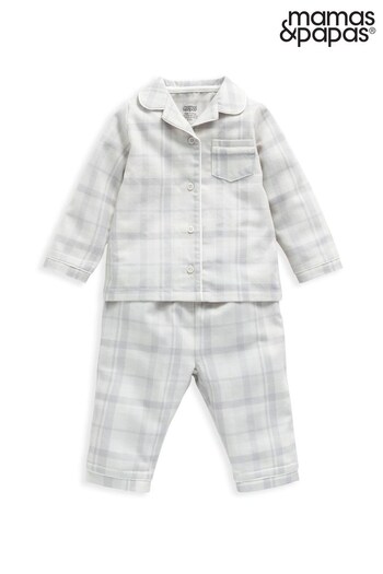 Mamas & Papas Grey Gingham Check Woven Pyjamas (T76690) | £19