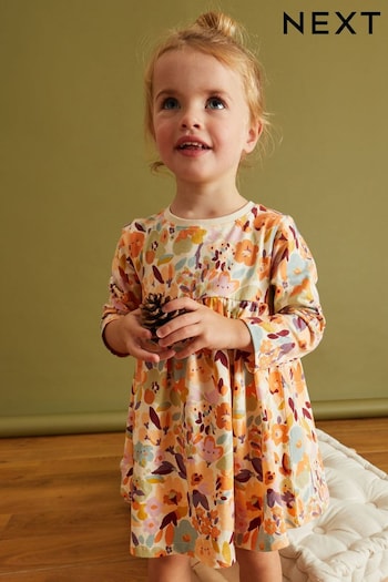 Multicolour Floral Long Sleeve Jersey Dress (3mths-7yrs) (T76815) | £7 - £9