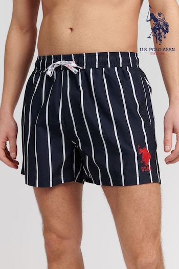 U.S. Polo Assn. Blue Stripe Player Swim Shorts (T77000) | £35