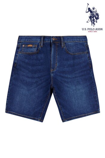 U.S. Polo Assn. Black Slim Fit 5 Pocket Denim Shorts (T77031) | £45
