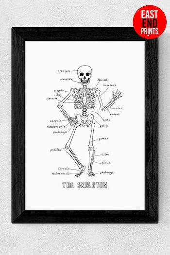 East End Prints White The Skeleton Print by Kid of the Village (T77072) | £47 - £132