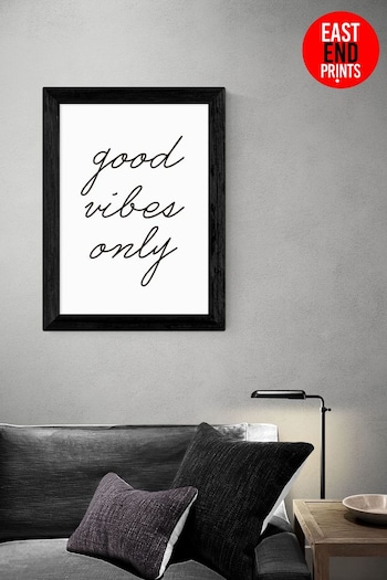 East End Prints White Good Vibes Only By Rafael Farias (T77117) | £47 - £132