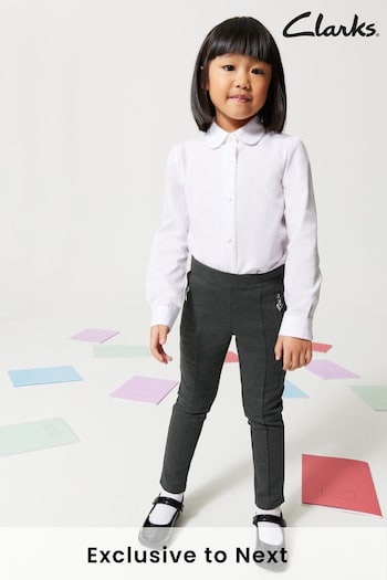 Clarks Grey Skinny Fit Girls Ponte School cropped Trousers (T77228) | £15 - £17