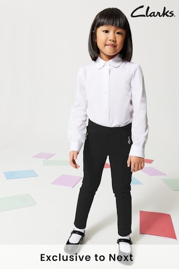 Clarks Black Skinny Fit Girls School Trousers (T77229) | £15 - £17