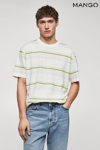 Mango Textured Striped T-Shirt (T77237) | £30