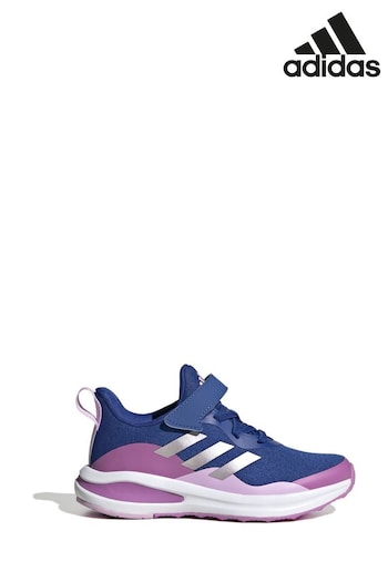 adidas Blue FortaRun Sport Running Elastic Lace and Top Strap Kids Trainers (T77621) | £35