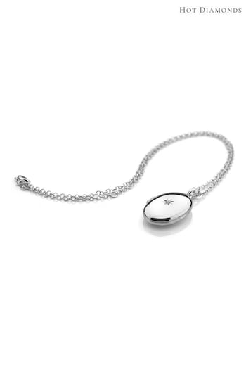 Hot Diamonds Silver Romantic Oval Locket Necklace (T77633) | £95
