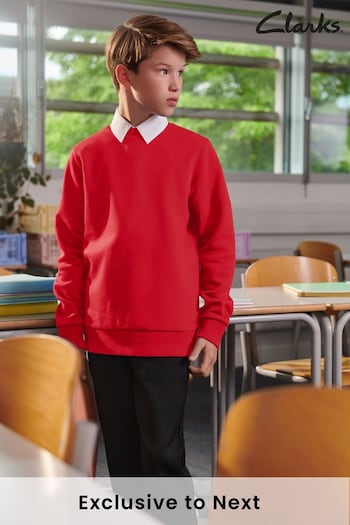 Clarks Red School Crew Neck Sweater (T77692) | £10 - £12