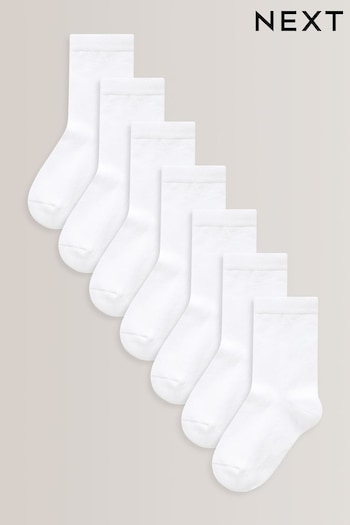 White 7 Pack Cotton Rich Socks (T77755) | £8 - £10