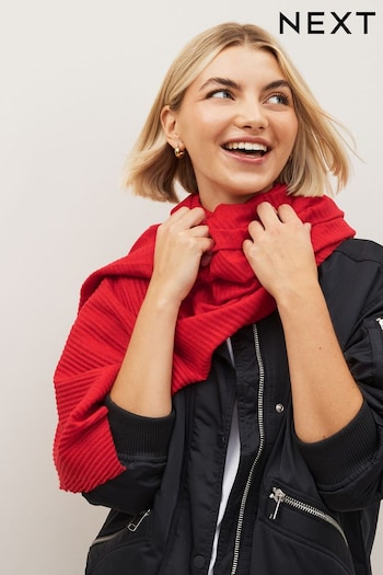 Berry Red Plissé Midweight Scarf (T77757) | £18