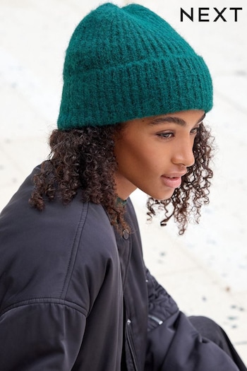 Green Knitted Beanie Hat (T77769) | £12