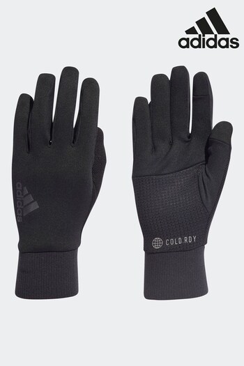 adidas texas Black Adult COLD.RDY Running Gloves (T77788) | £33