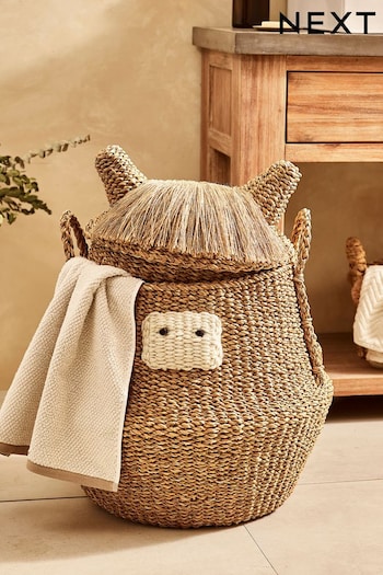Natural Hamish the Highland Cow Laundry Basket (T77793) | £65