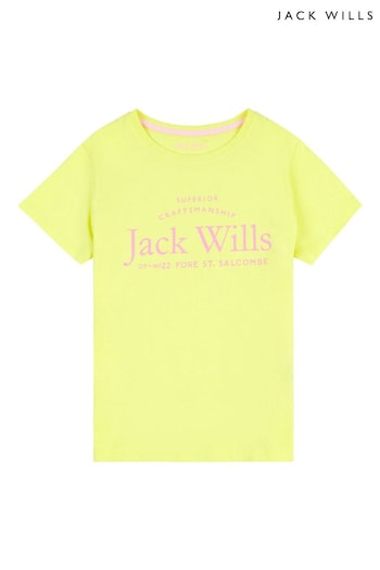 Jack Wills Yellow Script T-Shirt (T77809) | £15 - £20