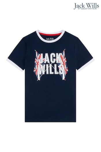 Jack Wills Blue GBR Ringer T-Shirt (T77830) | £20 - £30