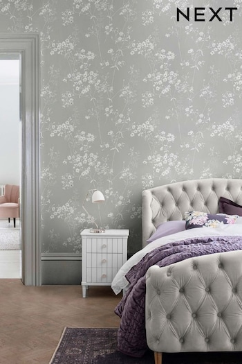 Grey Atelier-lumieresShops Country Leaves Wallpaper Wallpaper (T77867) | £36