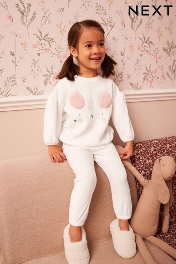 Ecru Cream Mouse Cosy Fleece Pyjamas (9mths-16yrs) (T77936) | £15 - £18