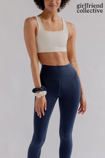 Girlfriend Collective High Rise Navy Pocket Leggings (T77985) | £75
