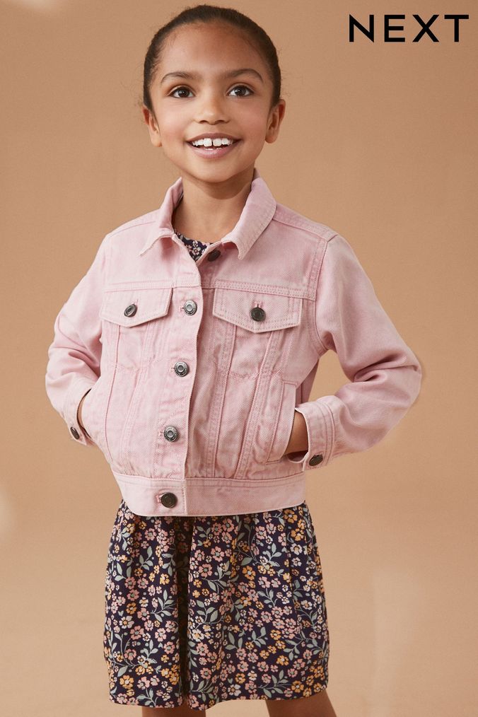 Girls pink jean sales jacket