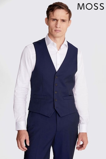 MOSS Regular Fit Ink Blue Stretch Suit Waistcoat (T78139) | £60