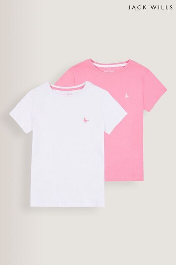 Jack Wills Pink Twin Pack T-Shirts (T78167) | £25 - £36
