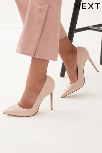 Nude Pink Signature Leather Court Shoes (T78330) | £58