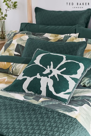 Ted Baker Green Magnolia Felt Embroidered Cushion (T78480) | £60