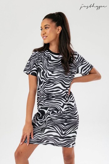 Hype. Black Wave T-Shirt Dress (T78538) | £35
