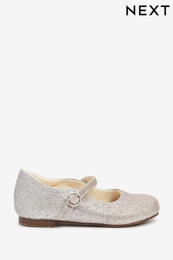 Silver Ombre Glitter Standard Fit (F) Mary Jane Occasion Shoes (T78740) | £18 - £20
