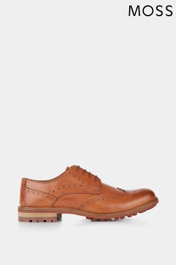 MOSS Brown Bray Tan Brogue versatilidad Shoes (T78751) | £70