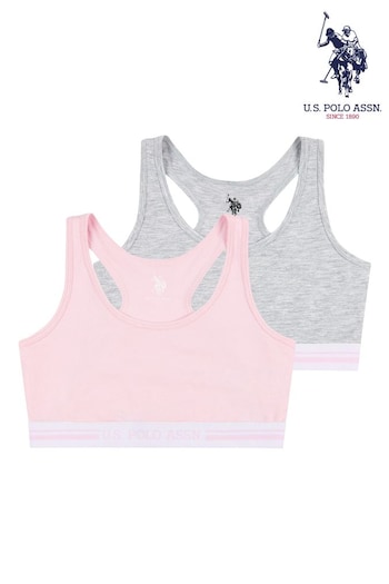 U.S. Polo homme Assn. Pink Crop Top Two-Pack (T78764) | £21 - £25