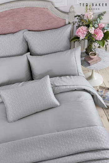 Ted Baker Silver T Quilted Polysatin Sham Pillowcase (T78829) | £45