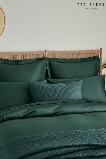 Ted Baker Forest Green Silky Smooth Plain Dye 250 Thread Count Cotton Pillowcase (T78847) | £24