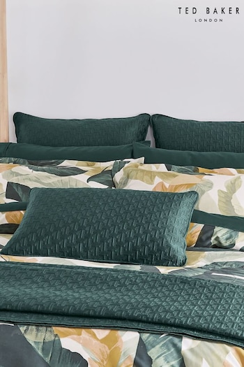Ted Baker Green T Quilted Polysatin Cushion (T78883) | £45
