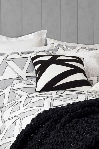 Nalu Nicole Scherzinger Black Cebu Cotton Embroidered Cushion (T78894) | £45
