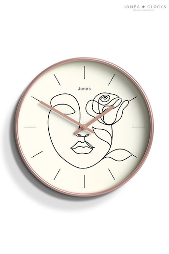 Jones Clocks Rose Gold Rose Gold Serena Minimal Line Art Wall Clock (T79085) | £32