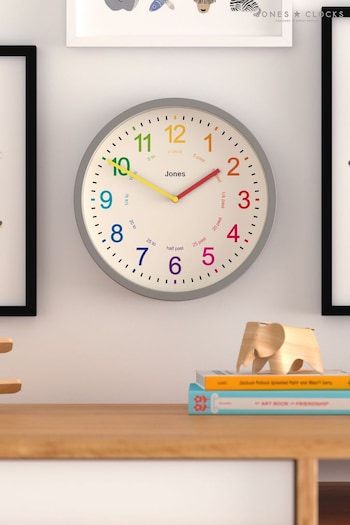 Jones Clocks Grey Kids Grey Wall Clock (T79098) | £23