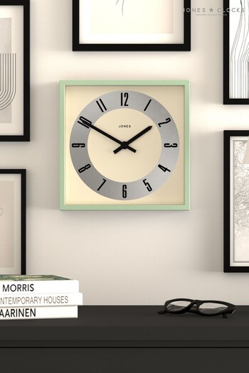 Jones Clocks Green Mint Box Square Wall Clock (T79106) | £25