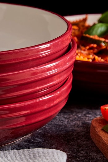 Tower Set of 4 Red Foundry Pasta Bowls (T79123) | £40