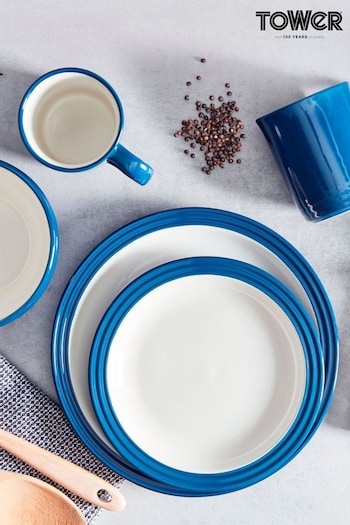 Tower 16 Piece Blue Foundry Dinner Set (T79124) | £75